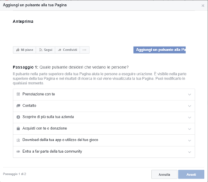 Come creare una pagina Facebook modifica pulsante